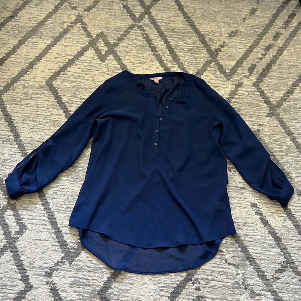 Candie's Navy Blue Blouse Size L